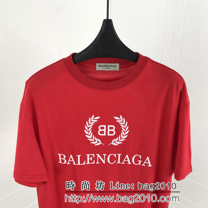 BALENCIAGA巴黎世家 19ss 麥穗雙B短袖 定制面料 七色可選百搭款 男女同款 ydi2463